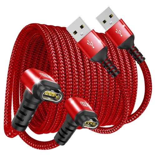 Vista 3 de Garmin - Cable cargador para reloj en ángulo recto, carga rápida, trenzado, paquete de 2 unidades de 4 pies Para Fenix Gris