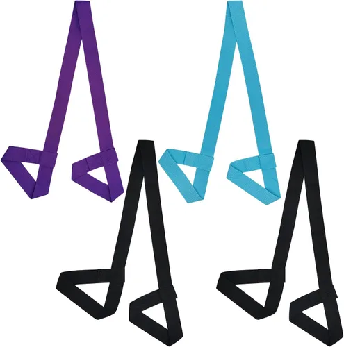 4 correas para esterilla de yoga, ajustables, correas multiusos, correa de soporte de yoga para ejercicios de esterilla de yoga, 3 colores