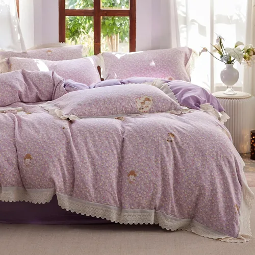 Vista 50 de HighBuy Funda de edredón floral de algodón, floral, coquette, fundas de edredón ligeras, suaves para niñas, juego de ropa de cama estilo jardín