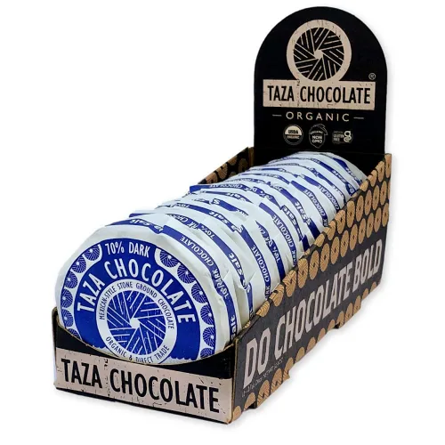 Vista 19 de Taza Chocolate Orgánico Mexicano Disco 50% Chocolate Negro, Canela, 2.7 onzas (12 unidades), Vegano