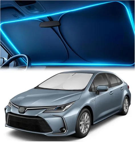 Vista 21 de Parasol para parabrisas para Toyota 4Runner 2010-2024 2025 2026 – Protector solar de ajuste personalizado con corte de espejo, bloquea el calor
