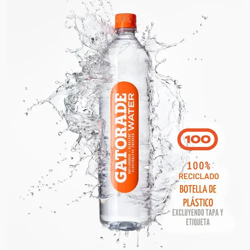 Vista 6 de Gatorade Agua, infundida con electrolitos para un gran sabor, pH alcalino 7.5 o superior, sin sabor, 1L (paquete de 6)