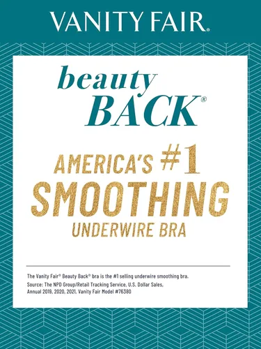 Vista 5 de Vanity Fair Brasier para mujer de figura completa para realzar la espalda, tela elástica en 4 direcciones, copas ligeramente forradas hasta H