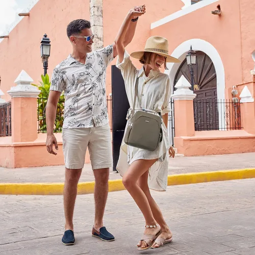 Vista 2 de Travelon - Bolso de viaje antirrobo clásico cruzado, Nuez moscada), 42224-761