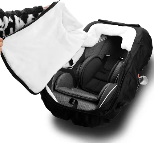 Vista 5 de Vaxaape Funda de asiento de automóvil para bebé, fundas de asiento de automóvil para bebés, protector de invierno, funda universal de asiento