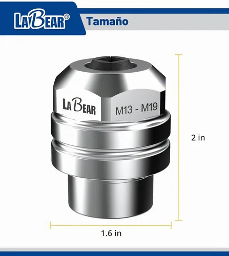 Vista 3 de LABEAR Adaptador de portabrocas intercambiable ajustable DR x M13–M19 de 1/2" – Juego de roscas de servicio pesado para roscado manual Securely