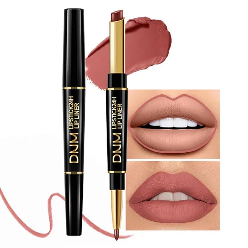 Vista 39 de evpct Juego de 1 lápiz labial y delineador de labios rojo rubí para mujer, kit mate con delineador de labios, manchas de labios duraderas