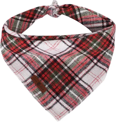 Vista 21 de Lionet Paws Bandana para Perro de Algodón Lavable Pañuelo Bufanda Bandana Triangular para Perros Pequeños Medianos y Grandes Cuadrícula Negra
