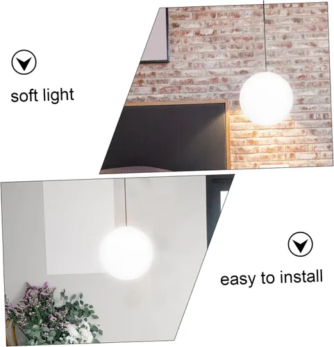 Vista 3 de Vaguelly Sombra de globos de vidrio de 6 pulgadas para accesorios de luz, pantallas de lámpara de globo de vidrio esmerilado blanco, cubierta