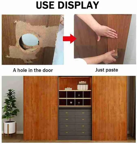 Vista 4 de Papel tapiz de vinilo autoadhesivo de 2 pulgadas x 15 pies, despegar y pegar, impermeable, de grano de madera de roble, calcomanías de pared