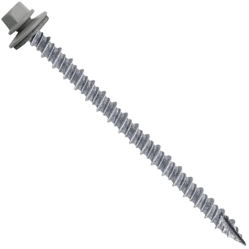 Tornillos para techos de metal #10: (250) Tornillos x 3 "ABC GRIS Tornillo de techo de chapa de metal para techo. Tornillos de metal para