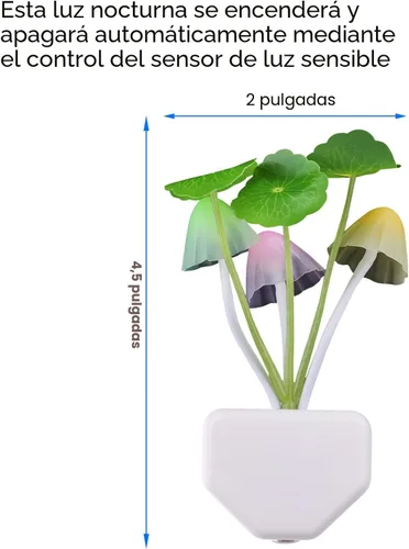 Vista 4 de Lámpara de noche con sensor LED Rienar, lámpara de ensueño en forma de hongo con cambio de color, enchufe LED