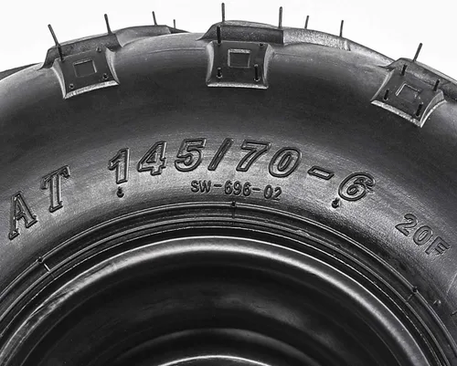 Vista 5 de Neumático de una rueda 145/70-6 sin cámara con borde de 6 pulgadas, patrón de 3 pernos para 50 cc, 70 cc, 90 cc, 110 cc, 125 cc, ATV, Go Kart, UTV