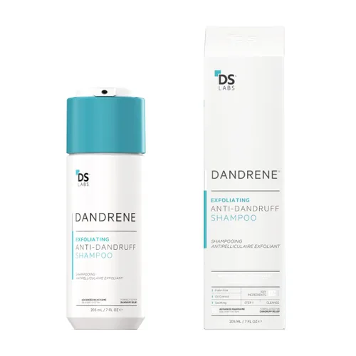 DS Labs - Champú Dandrene, 6.9 fl oz, para cuero cabelludo escamoso y con picazón, champú exfoliante para cuero cabelludo seco, dermatitis