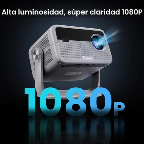 Vista 9 de Proyector inteligente 600 ANSI, soporte nativo 1080P 4K, WiFi 6 y Bluetooth 5.2, enfoque y enfoque automático, aplicaciones integradas, proyector