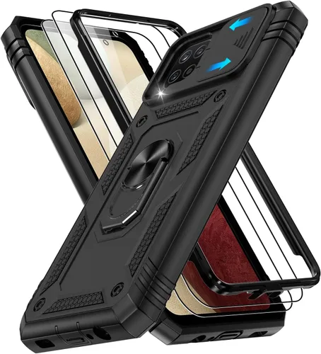 Vista 126 de Gritup Funda para Google Pixel 6 con cubierta deslizante para cámara y protector de pantalla (2 unidades), soporte de anillo giratorio 360°, funda