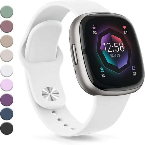 Vista 20 de Vanjua Correa compatible con Fitbit Sense 2 / Sense Bands, Fitbit Versa 4 / Versa 3 bandas para mujeres y hombres, correa de repuesto de silicona