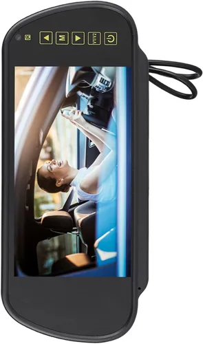 Vista 4 de Cámara de tablero de 7 pulgadas, cámara de tablero doble frontal y trasera para coche, espejo retrovisor, monitor de espejo retrovisor, pantalla