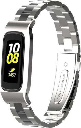Vista 20 de Correa de reloj de metal compatible con Samsung Galaxy Fit2 SM-R220 de acero inoxidable con marco protector de caja de repuesto para Fit 2 SM-R220