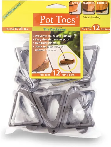 Vista 7 de Bosmere Pot Toes, color negro (paquete de 6)