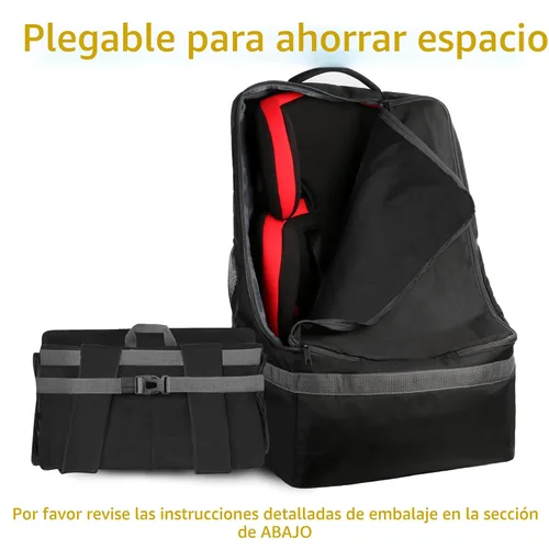 Vista 6 de YOREPEK Mochila de bolsa de viaje acolchada para asiento de automóvil para avión, bolsas resistentes para asiento de automóvil para viajes aéreos