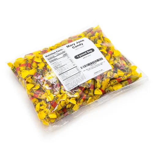 Vista 4 de Caramelos Mary Jane Bolsa de 1 Libra - Aprox. 120 Unidades Caramelos de goma con sabor a mantequilla de maní