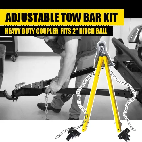 Vista 6 de Barra de remolque de 5,000 libras de capacidad, acoplador de 2 pulgadas, ancho de apertura de 41 pulgadas, soporte de parachoques con cadenas, RV