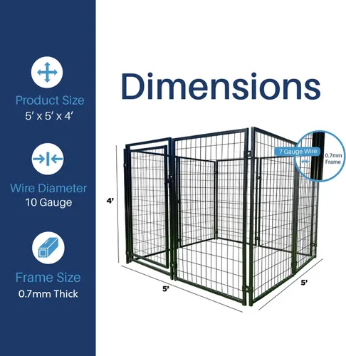 Vista 9 de ALEKO jaula para perro o gato, resistente, corralito, cerca para gallinero, 5 pies x 5 pies x 4 pies