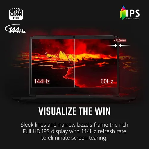 Vista 3 de Acer Nitro 5 2021 NVIDIA GeForce RTX 3050 Intel Core i5-10300H Pantalla IPS Full HD de 15.6 pulgadas de 144 Hz Killer Ethernet E2600 WiFi