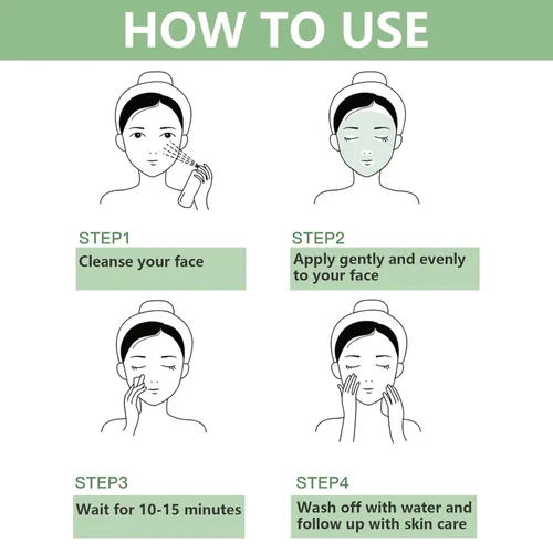 Vista 7 de Thekoec Máscara de té verde, máscara de limpieza profunda de té verde, removedor de puntos negros con extracto de té verde, suave y no irritante