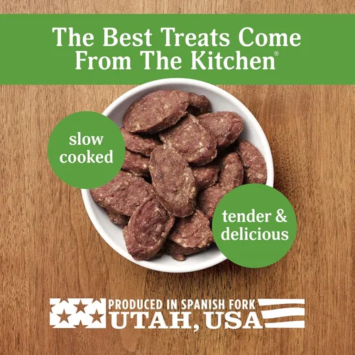 Vista 4 de Milo's Kitchen Homestyle - Golosinas para perros, rebanadas de salchicha de res, 10 onzas, altas en proteínas, sin sabores artificiales