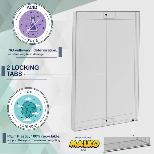 Vista 3 de MALKO Paquete de 10 protectores de videojuegos compatibles con: funda de juego Nintendo Switch y Steelbook Funda de plástico transparente