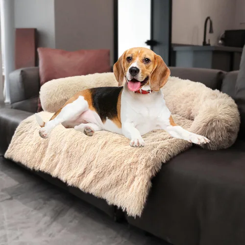 Vista 33 de Alfombrillas para Camas Tranquilas para Perros/Gatos, Almohadón Lavable y Extraíble para Perros, Funda de Sofá de Peluche de Pelo Largo