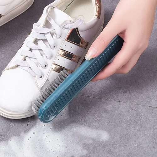Vista 3 de Cepillo de limpieza para el hogar, cepillo de limpieza de plástico suave portátil para zapatos, ropa, zapatillas, cepillo de lavado con agarre
