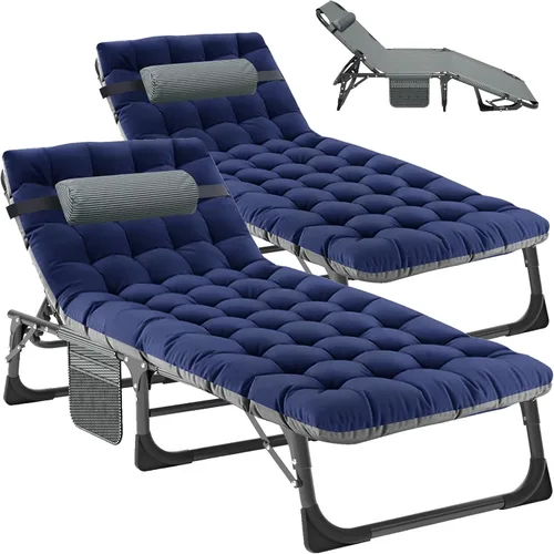 Slsy Tumbona plegable para patio, sillas de patio reclinables al aire libre, tumbonas resistentes para exteriores, junto a la piscina, playa,