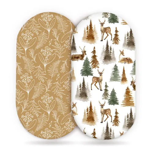 Vista 32 de GRSSDER Juego de 2 sábanas elásticas ultra suaves para cuna, ajuste universal para cuna de bebé, colchón rectangular ovalado, flores y frutas