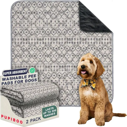 Vista 22 de PUPIBOO Almohadillas lavables para orina para perros y gatos - Almohadillas de entrenamiento para cachorros reutilizables súper absorbentes - 100%