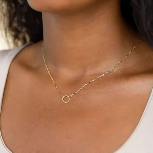 Vista 2 de HANLI Collar de oro para mujer, chapado en oro de 14 quilates, delicado collar de estrella de David, collar simple de luna y estrella, collar