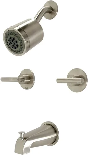 Vista 4 de Kingston Brass KBX8147CML Manhattan - Grifo de ducha y bañera de dos manijas, 7.13 x 12.5 x 5.5, latón cepillado