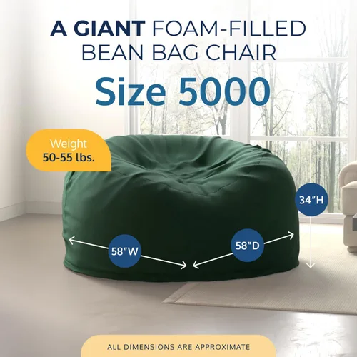 Vista 46 de ULTIMATE SACK Sillón tipo puf de 5 pies, puf de gran tamaño para adultos, cómodo sillón tipo puf, sofá tipo puf para tumbarse, sofá tipo puf