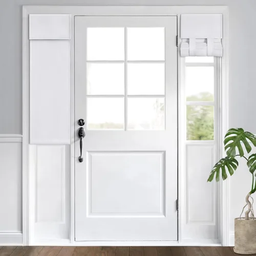 Vista 101 de HOMEIDEAS Cortinas opacas de aula para puerta delantera, cubierta de ventana de puerta de aula, persianas de privacidad con aislamiento térmico