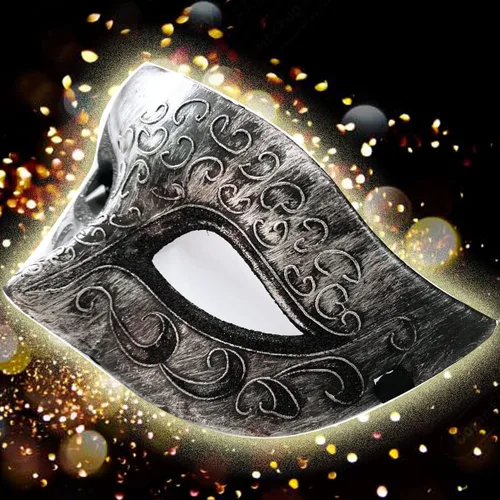 Vista 6 de Betogeth Masquerade Mask for Couples Women and Men - 2 Pack Venetian Silver free