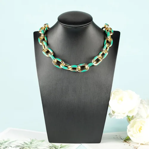 Vista 7 de YOUBEIYEE Cadenas de clip esmaltadas azules de 1 yarda para hacer joyas, de aluminio chapado en oro, cadena a granel con anillos de salto y cierres