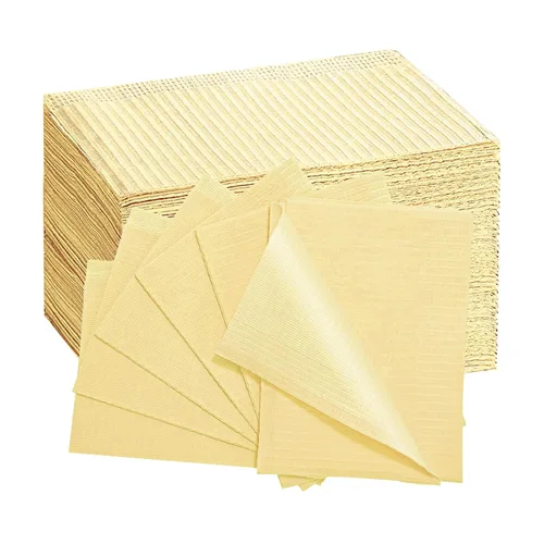 Vista 24 de Baberos Dentales Negros Desechables para Dentista de 13" x 18", 50 PCS Baberos para Pacientes Servilletas de Papel para Tatuaje de 3 Capas