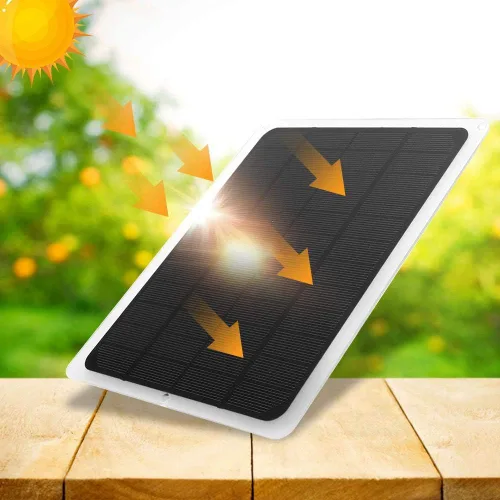 Vista 6 de Cargador de panel solar, panel monocristalino portátil de 12 V 10 W, cargador USB para luz de teléfono de automóvil, tableta de teléfono celular