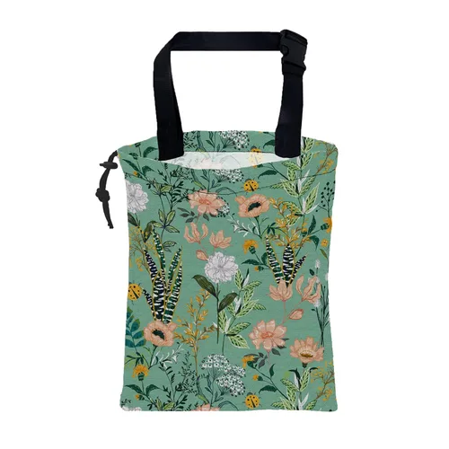 Vista 8 de Bolsa de basura para automóvil, diseño abstracto de mármol dorado con cordón ajustable, bolsa de basura para colgar para asiento trasero con hebilla