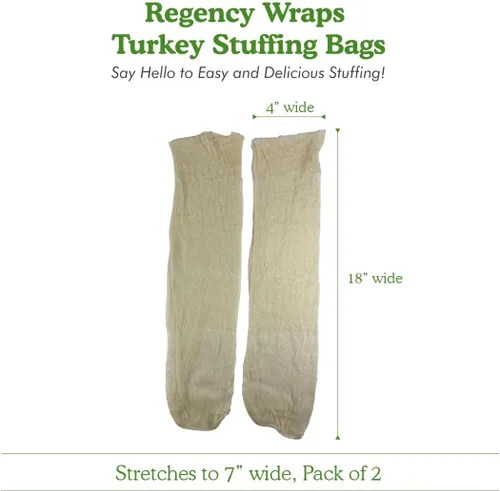 Vista 6 de Regency Wraps Bolsas de relleno de pavo, bolsa de malla 100% algodón que permite que el jugo de aves de corral le dé sabor al aderezo con extracción