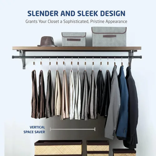 Vista 3 de ZOBER Perchas de madera de alta calidad para pantalones y pantalones con barra antideslizante, acabado liso, perchas de madera duraderas - Perchas