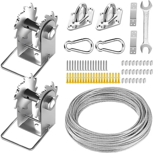 Vista 12 de FZENeast Kit de accesorios para toldo, 5 pulgadas, súper resistente, acero inoxidable 304 de grado marino, kit de accesorios para instalación