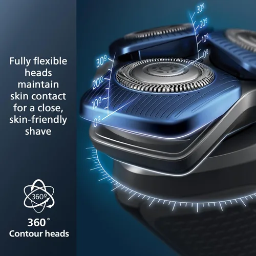 Vista 3 de Philips Norelco Shaver 7800, afeitadora eléctrica recargable en seco y húmedo con tecnología SenseIQ, cápsula de limpieza rápida, soporte de carga